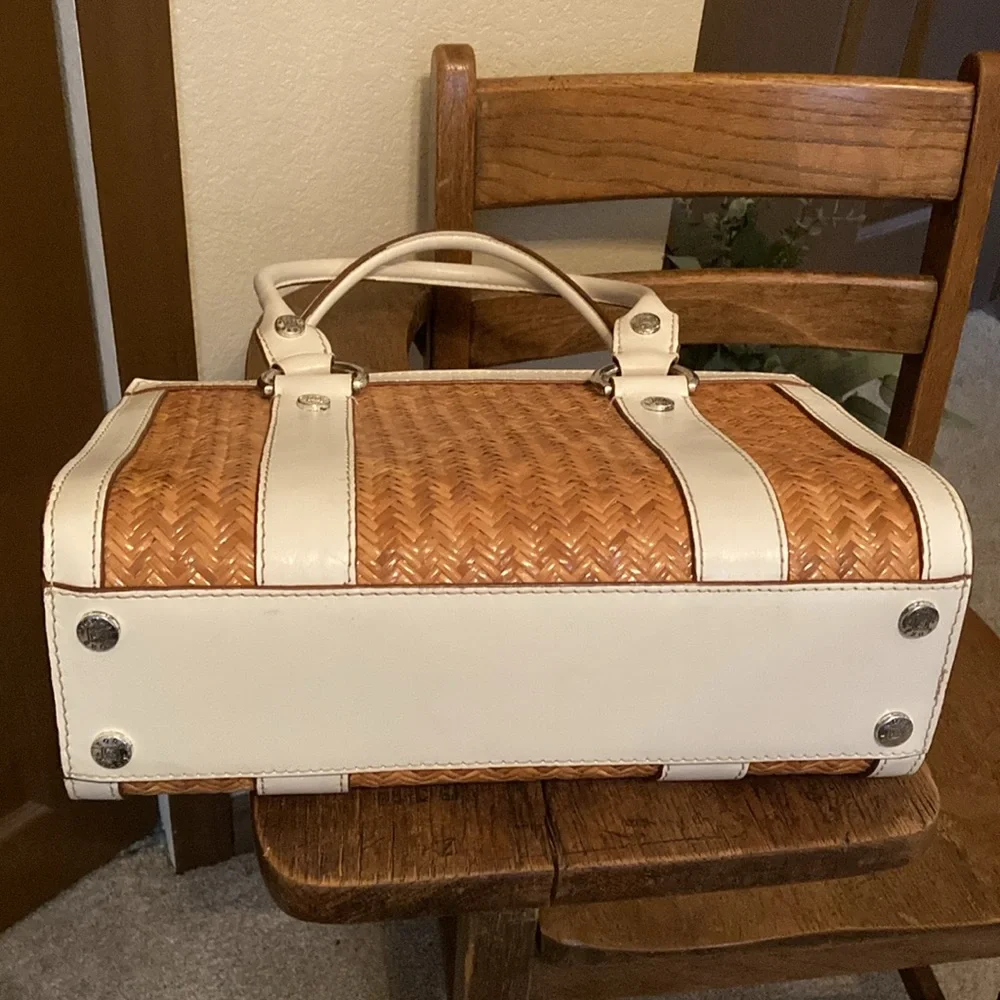 Michael Kors Wicker/Rattan & Leather Tote Vintage Rare EUC